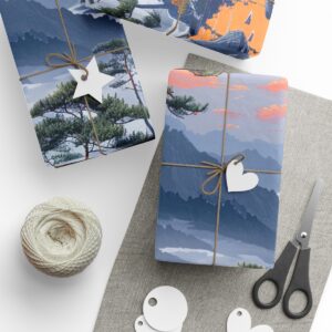Pastel & Calming Boho Nature-Inspired Vector Art Wrapping Paper: Elevate Your Gift Giving Experience with Tranquil Designs