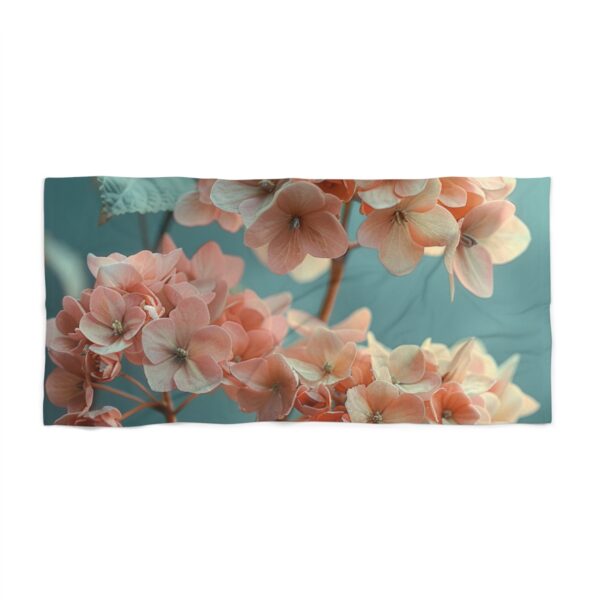 Sage & Pink Vintage Floral Beach Towel: Abstract Design for Chic Summer Relaxation