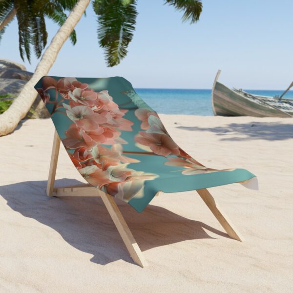 Sage & Pink Vintage Floral Beach Towel: Abstract Design for Chic Summer Relaxation - Image 2