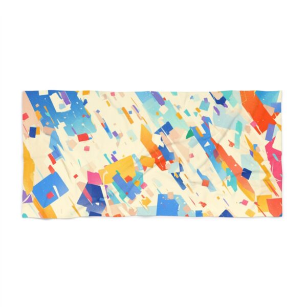 Soft Pastel Boho Mosaic: Nature Vexel Art Beach Towel - Image 2