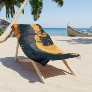 Tranquil Boho Nature: Pastel Vector Art Beach Towel