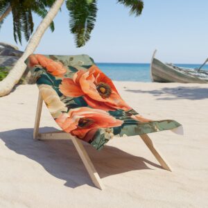 Soothing Tones Vintage-Inspired Abstract Floral Beach Towel: Wrap Yourself in Timeless Elegance and Comfort