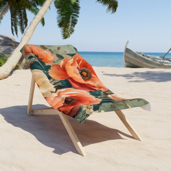 Soothing Tones Vintage-Inspired Abstract Floral Beach Towel: Wrap Yourself in Timeless Elegance and Comfort