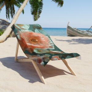 Chic Vintage Floral Good Beach Towel: Soft Pink & Sage