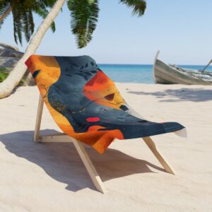 Soft Pastel Boho Chic: Minimalist Abstract Shapes Beach Towel Personalized