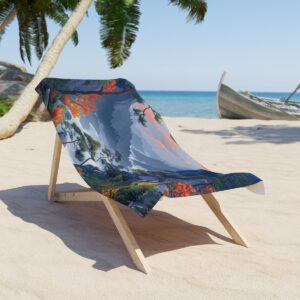 Soft Pastel Vexel Art Serene Boho Nature Mosaic Beach Towel: Embrace Tranquility and Style by the Shore