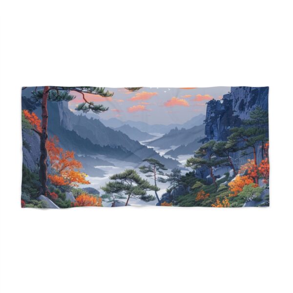 Soft Pastel Vexel Art Serene Boho Nature Mosaic Beach Towel: Embrace Tranquility and Style by the Shore - Image 2