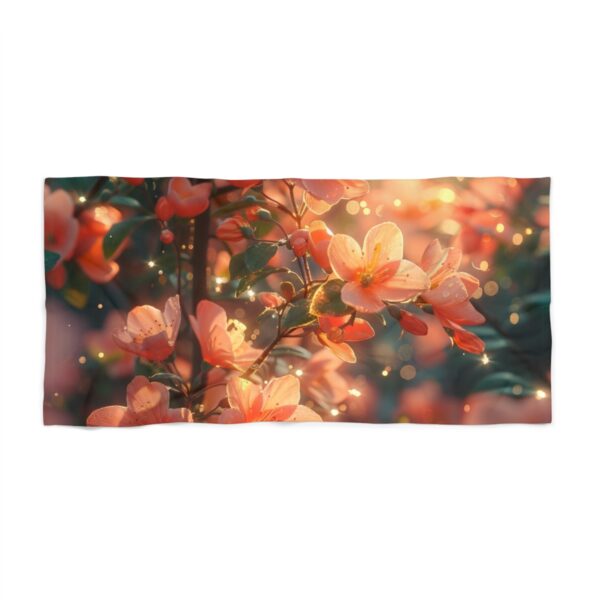 Sage & Pink Abstract Vintage Floral Beach Towel: Serene Comfort for Relaxation and Style