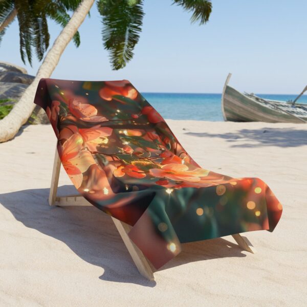 Sage & Pink Abstract Vintage Floral Beach Towel: Serene Comfort for Relaxation and Style - Image 4