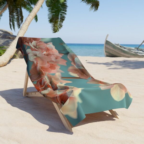 Sage & Pink Vintage Floral Beach Towel: Abstract Design for Chic Summer Relaxation - Image 4
