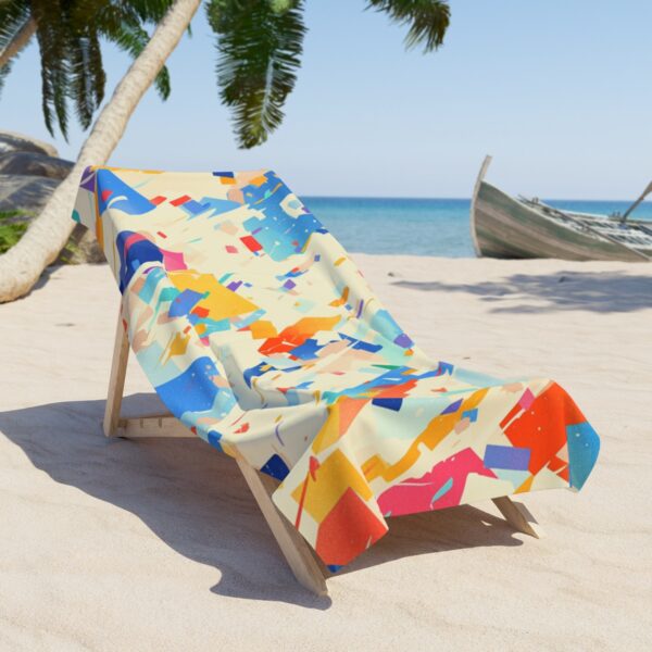 Soft Pastel Boho Mosaic: Nature Vexel Art Beach Towel - Image 4