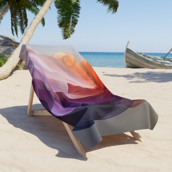 Serene Bohemian Elegance: Minimalist Abstract Art Beach Towel - Image 4