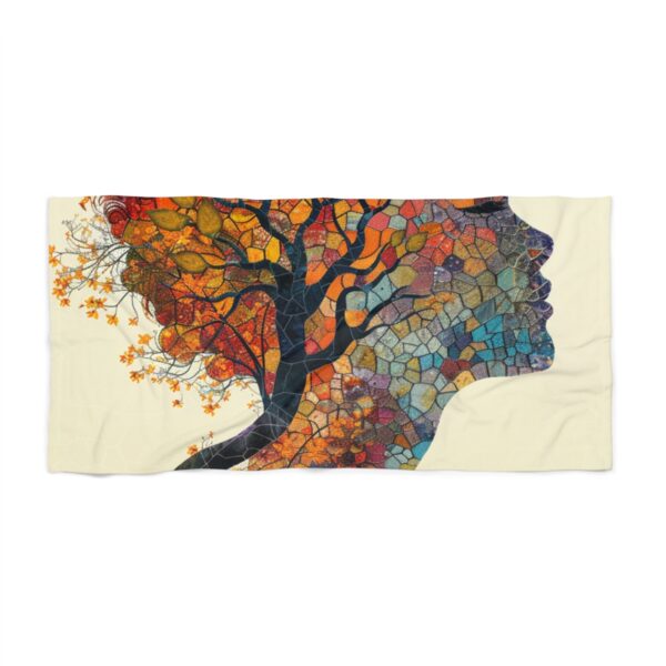 Calming Pastel Boho: Serene Nature Vexel Art Beach Towel - Image 3
