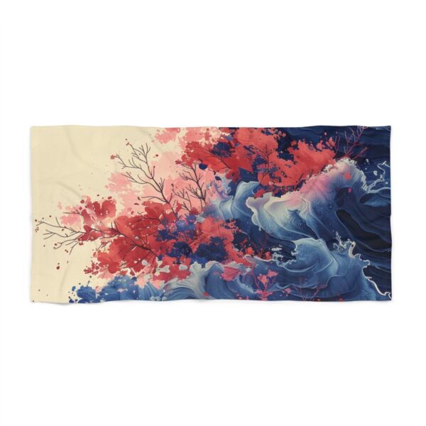 Soft Pastel Bohemian Bliss: Nature Mosaic Vector Beach Towel - Image 3