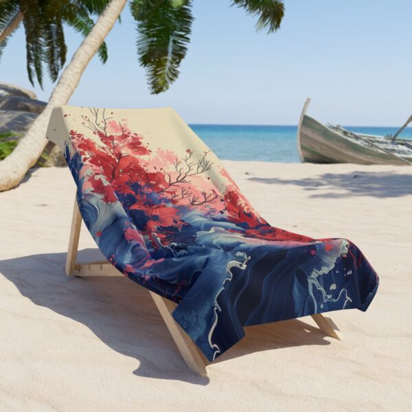 Soft Pastel Bohemian Bliss: Nature Mosaic Vector Beach Towel - Image 4