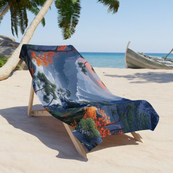 Soft Pastel Vexel Art Serene Boho Nature Mosaic Beach Towel: Embrace Tranquility and Style by the Shore - Image 4
