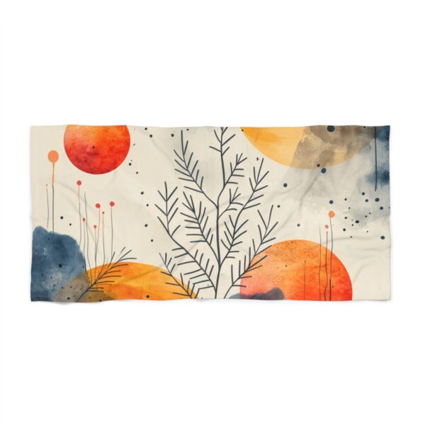 Boho Chic Abstract Geometric Pastel Art Beach Towel: Stylish Summer Essential - Image 3