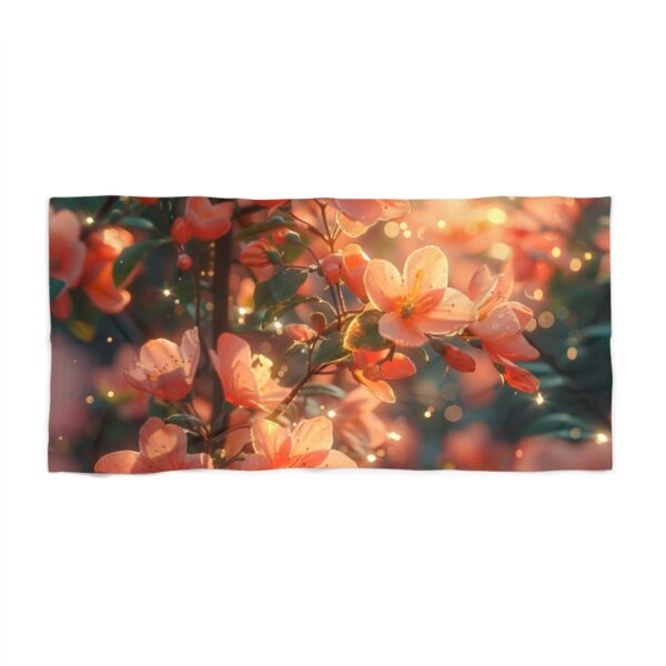 Sage & Pink Abstract Vintage Floral Beach Towel: Serene Comfort for Relaxation and Style - Image 3