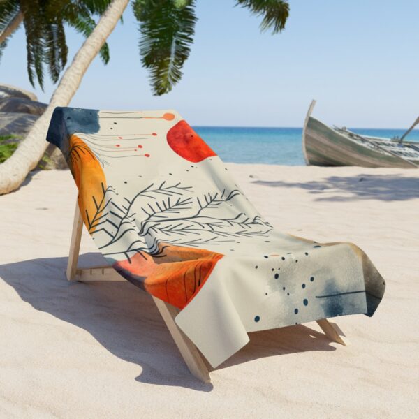 Boho Chic Abstract Geometric Pastel Art Beach Towel: Stylish Summer Essential - Image 4